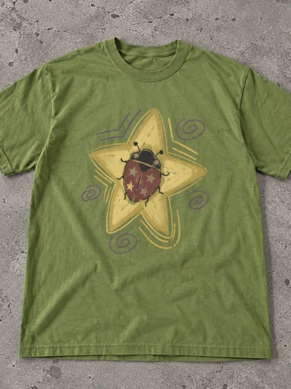 Gildan Green Ladybug Graphic T-shirt